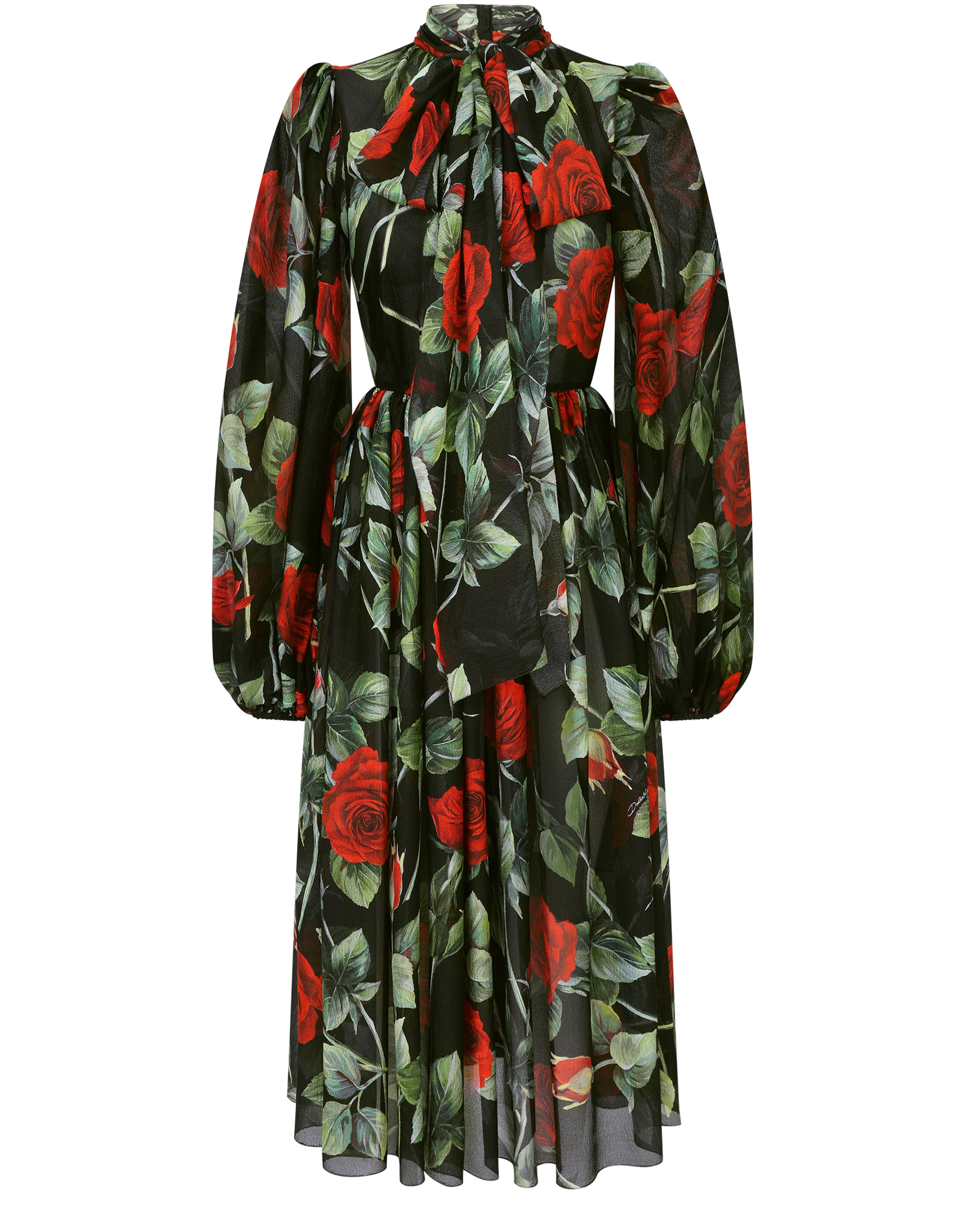 Dolce & Gabbana Textured chiffon calf-length dress