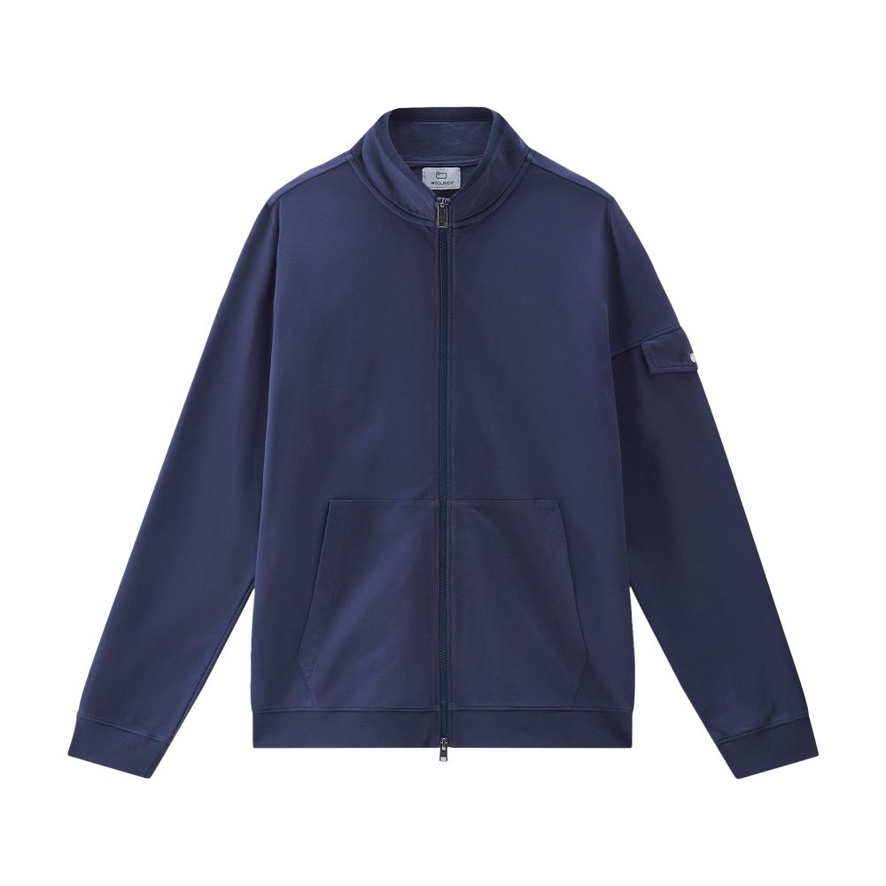 Woolrich Pure cotton sweatshirt with zip and high collar