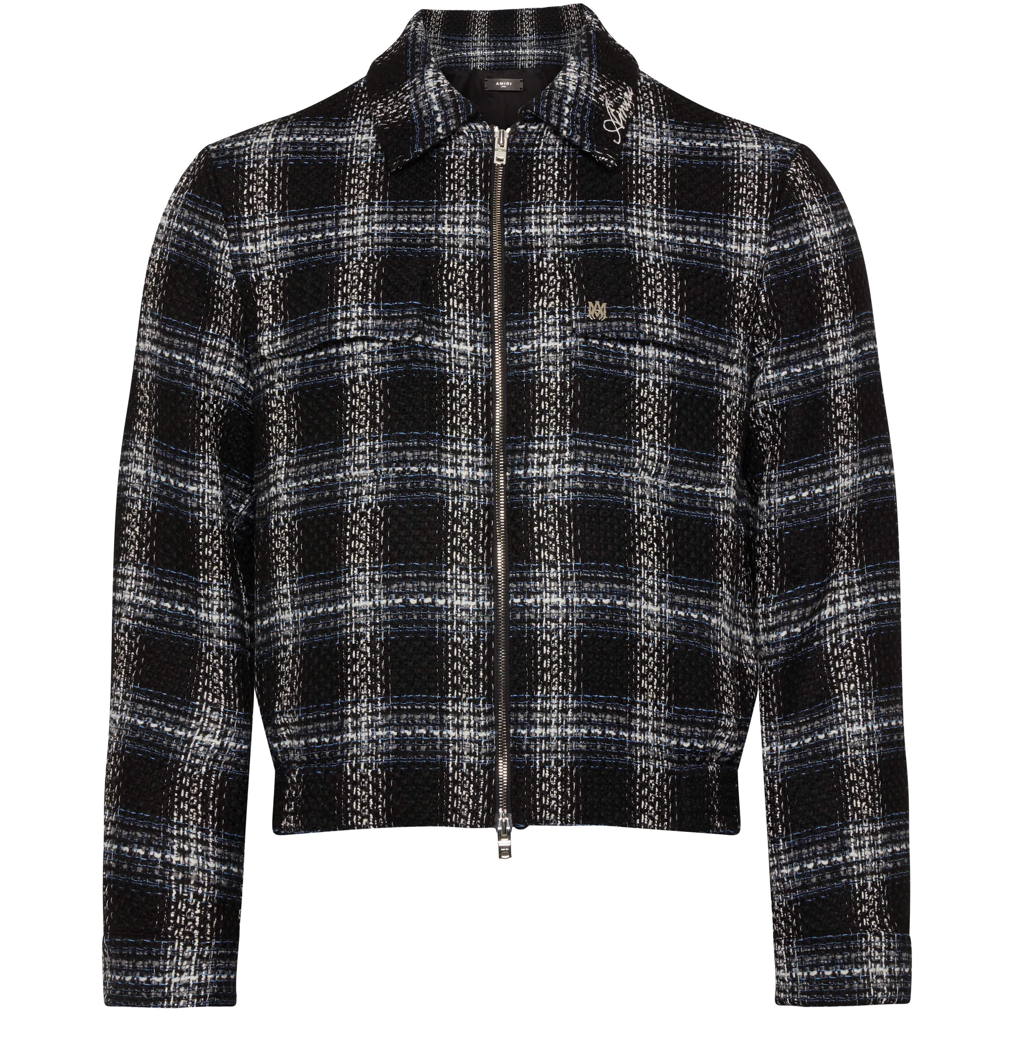 Amiri Shadow plaid tweed blouson