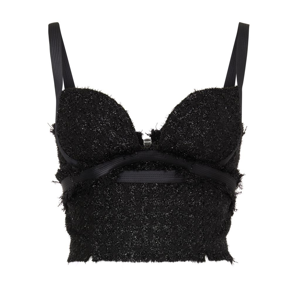 Versace Gingham tweed bra