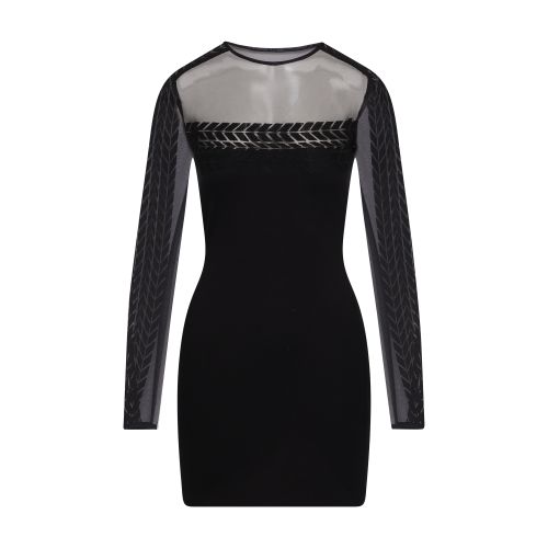 David Koma Tyre Track Macrame Mini Dress