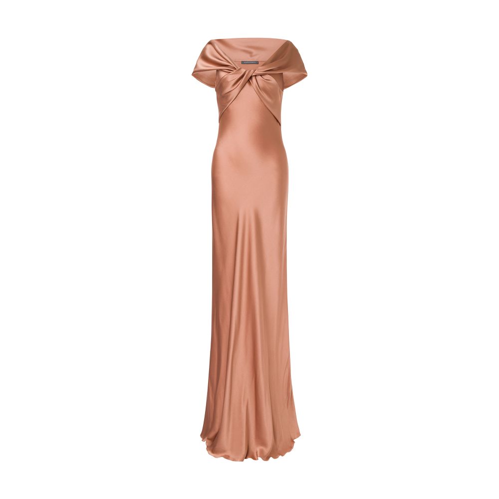 Alberta Ferretti Long dress in satin with train