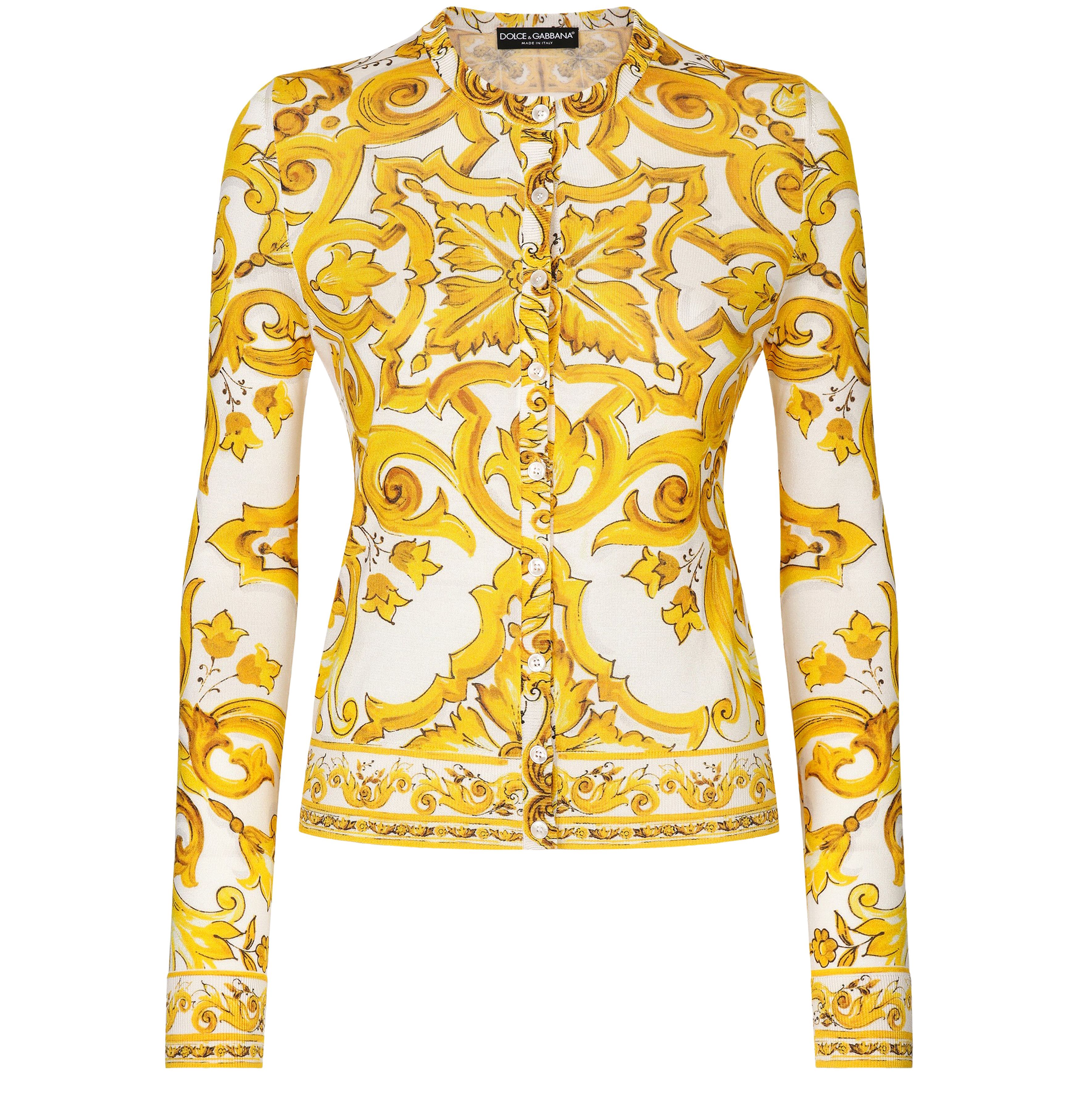 Dolce & Gabbana Majolica long-sleeved silk cardigan