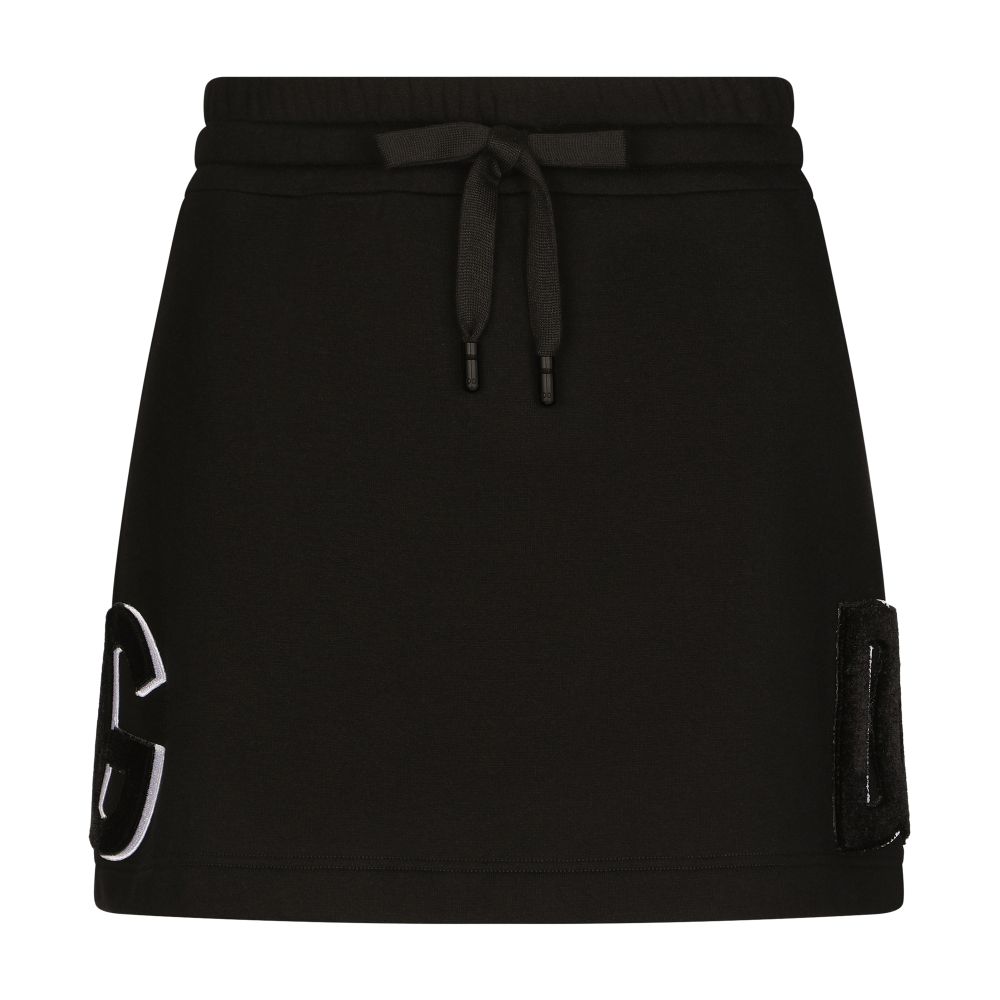 Dolce & Gabbana Jersey miniskirt with logo patch