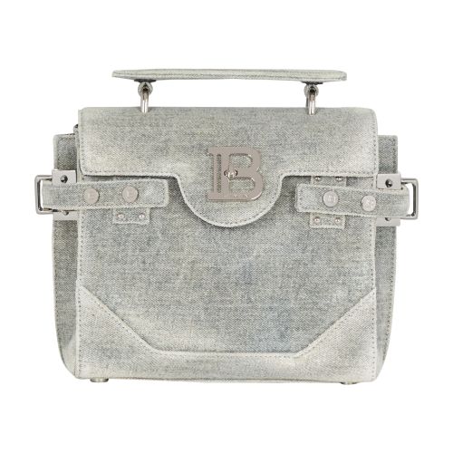 Balmain B-Buzz 23 Vintage-Effect Denim Bag