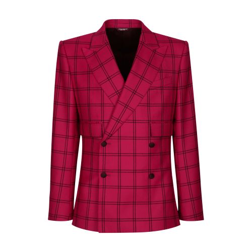 Dolce & Gabbana Double-breasted check wool Sicilia-fit jacket