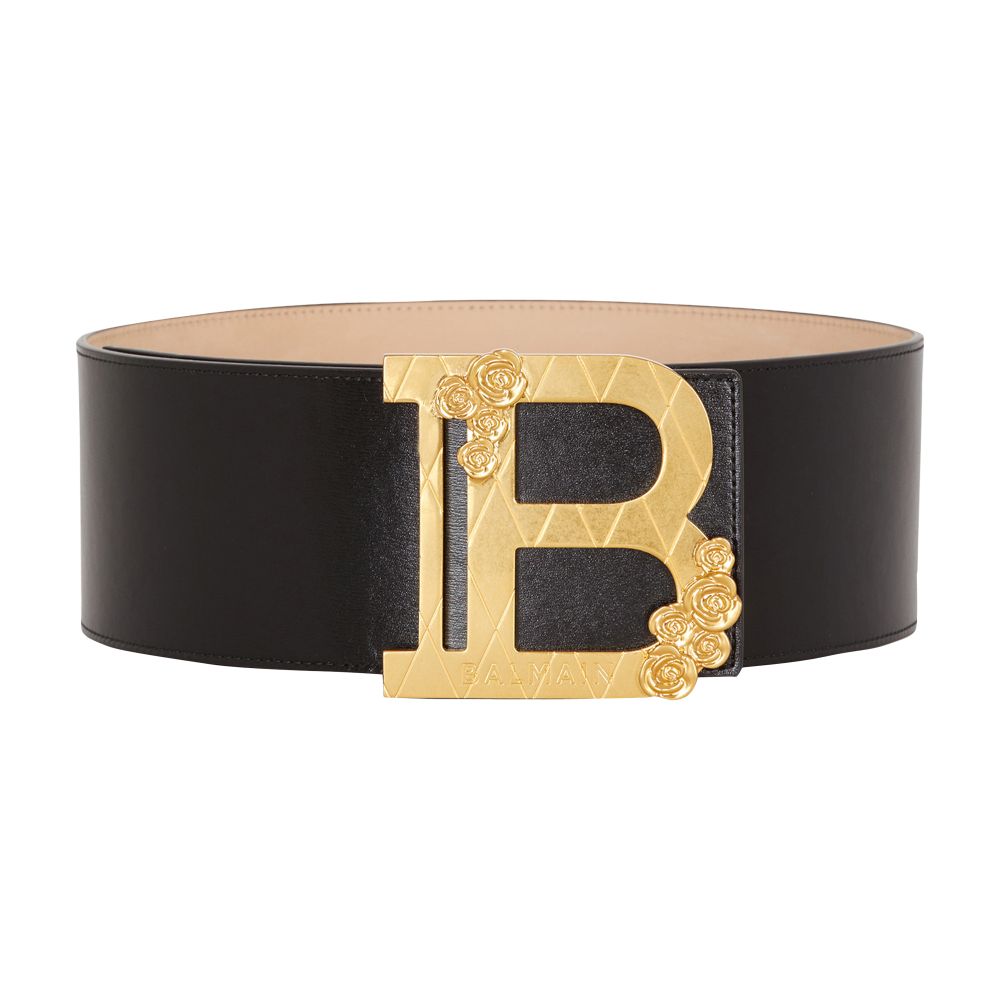 Balmain B-Belt wide calfskin leather belt