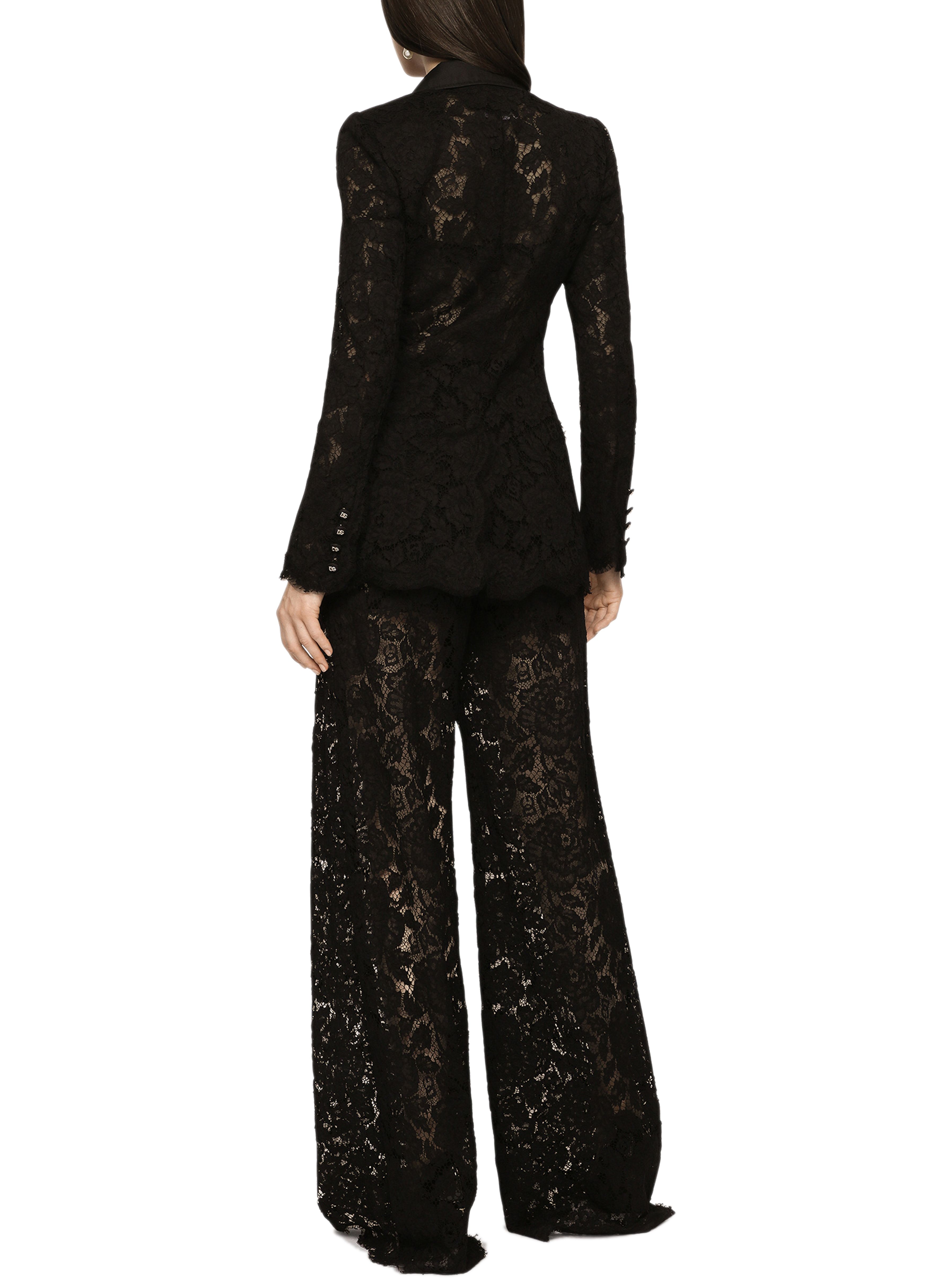 Dolce & Gabbana Branded stretch lace Turlington blazer