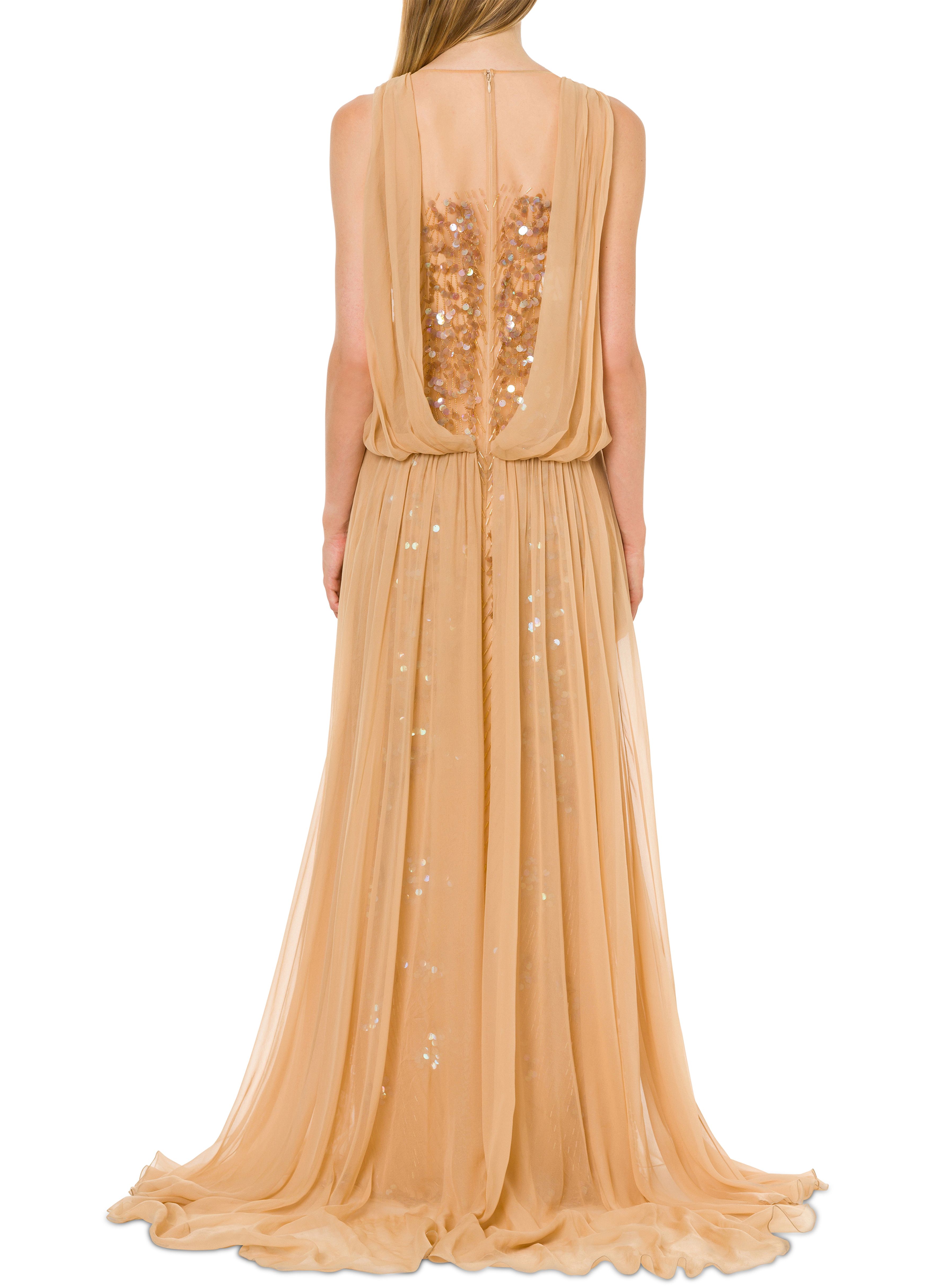 Alberta Ferretti Long dress in sequins and organic chiffon.