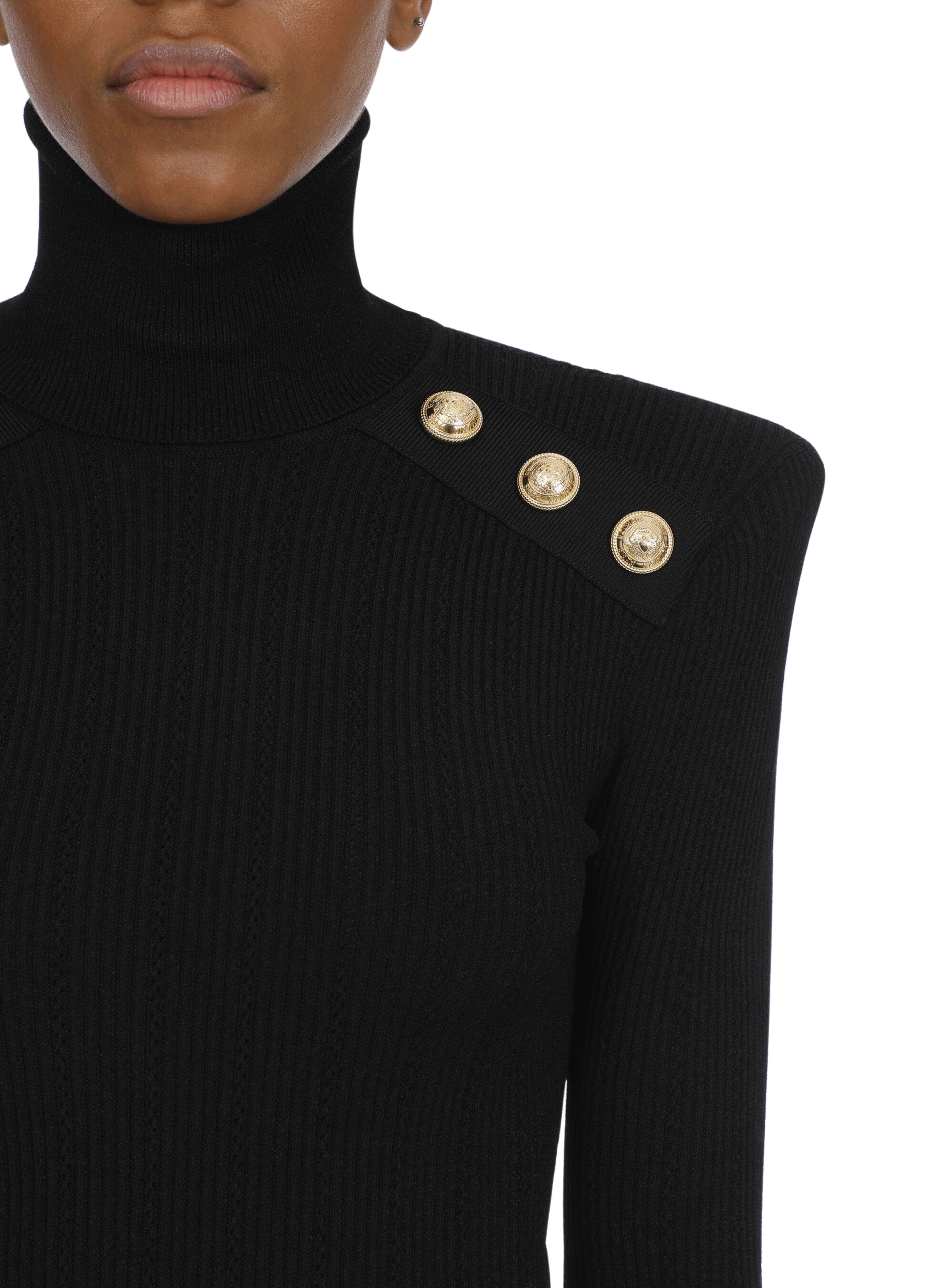 Balmain Knit jumper with gold buttons