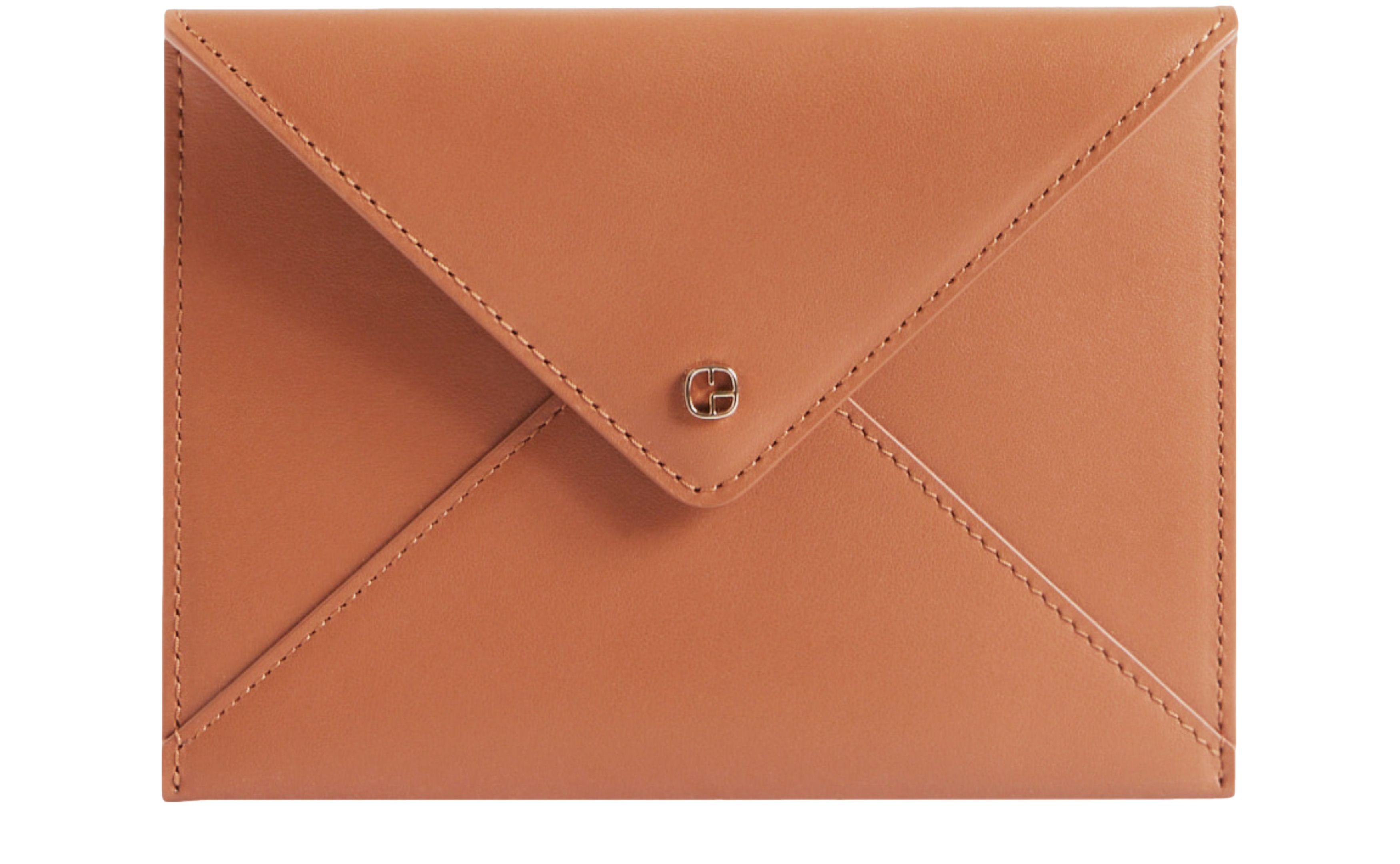  Camel leather clutch bag