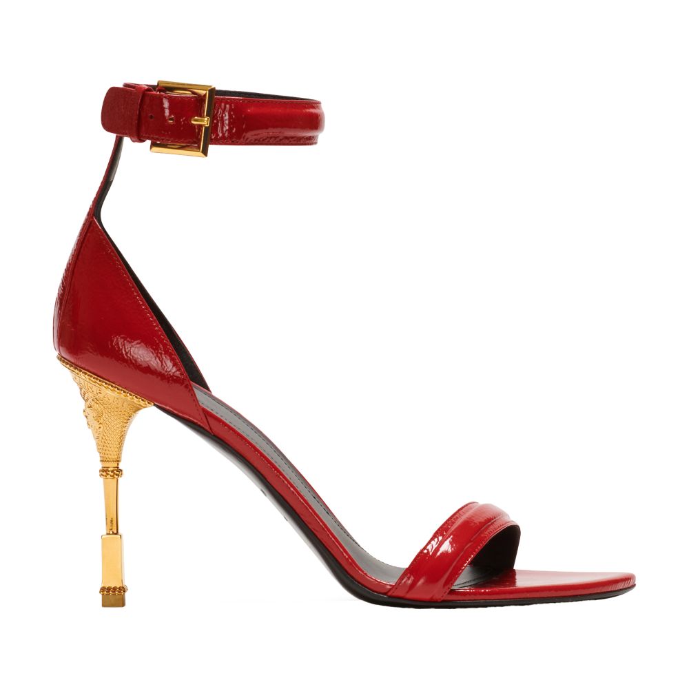 Balmain Moneta patent leather sandal