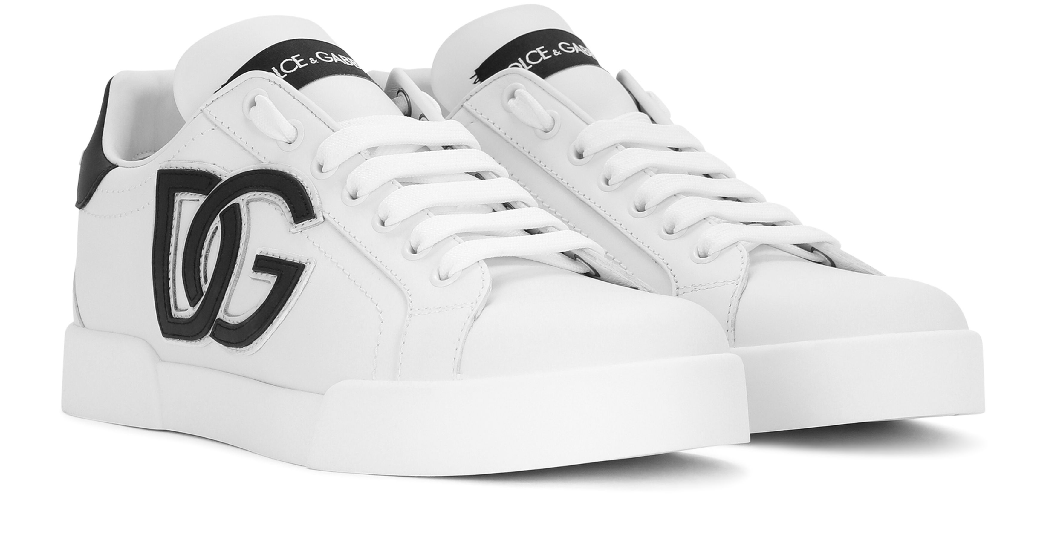 Dolce & Gabbana Portofino calfskin sneakers with DG logo