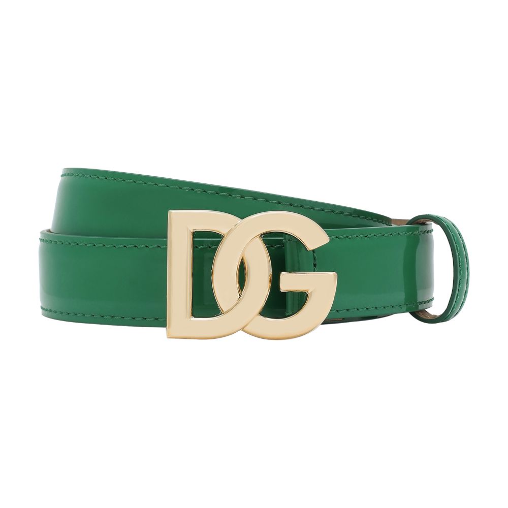 Dolce & Gabbana Polished calfskin belt with DG logo