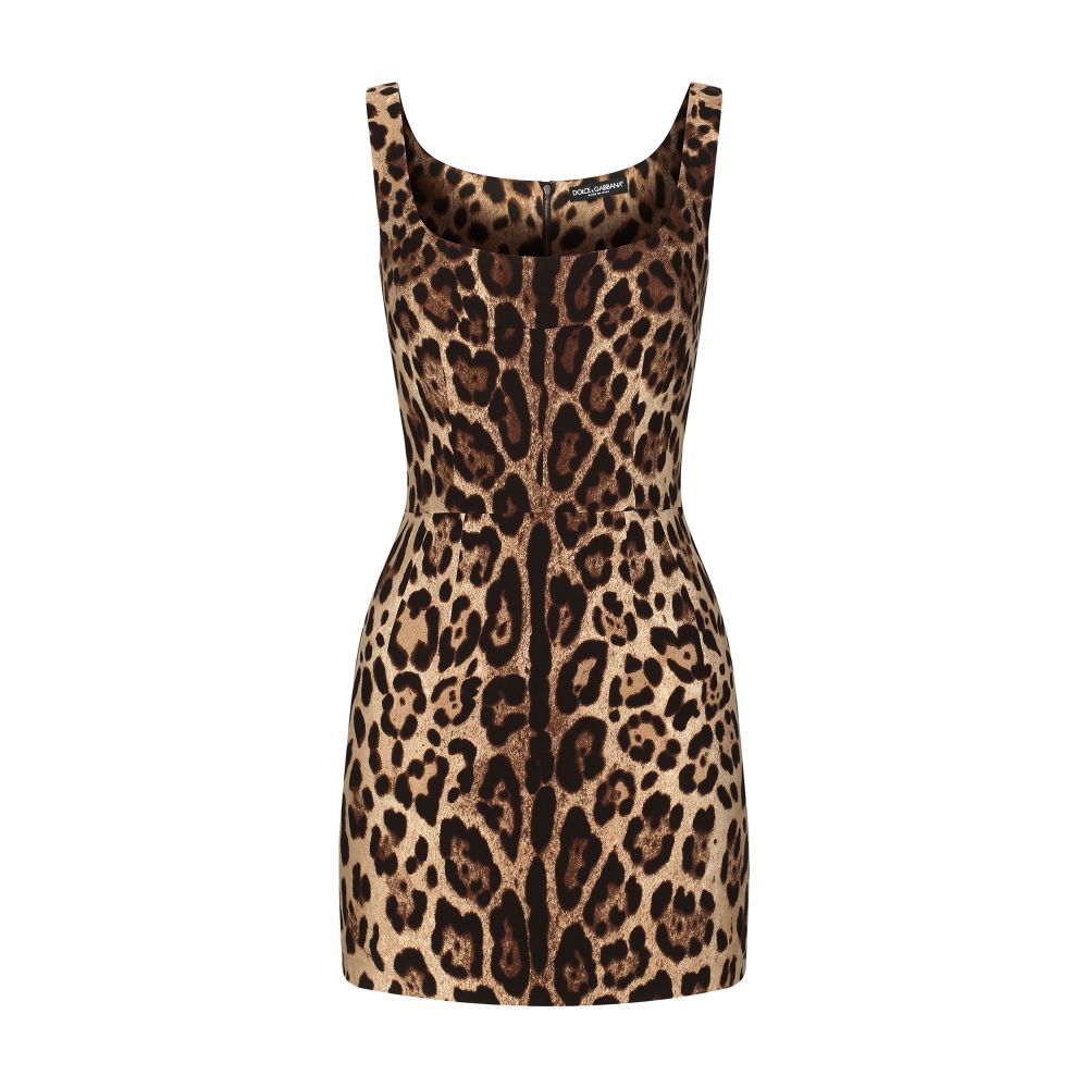 Dolce & Gabbana Short leopard-print charmeuse dress