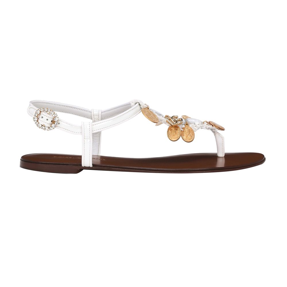 Dolce & Gabbana Raffia sandals with medallions