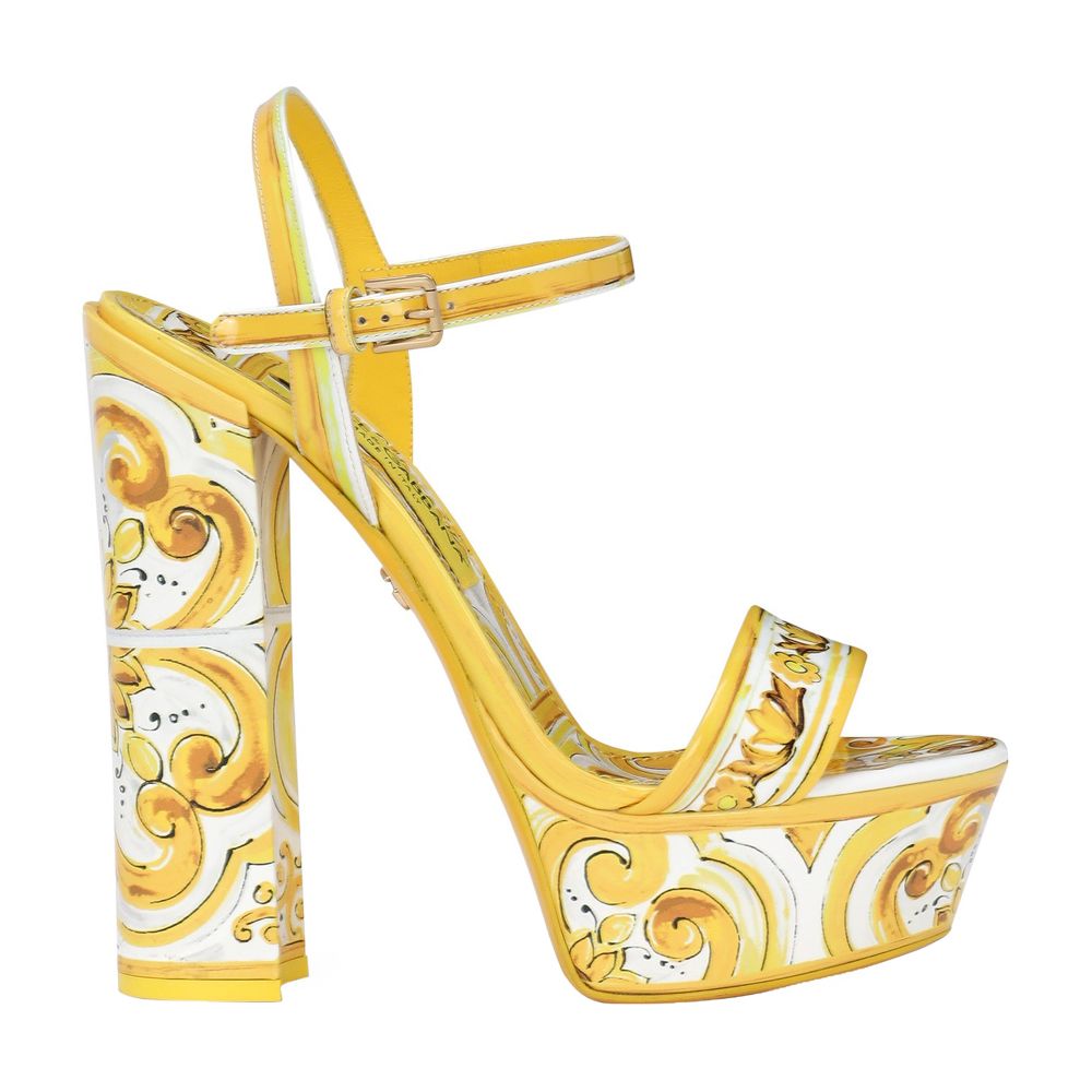 Dolce & Gabbana Majolica calfskin platform sandals