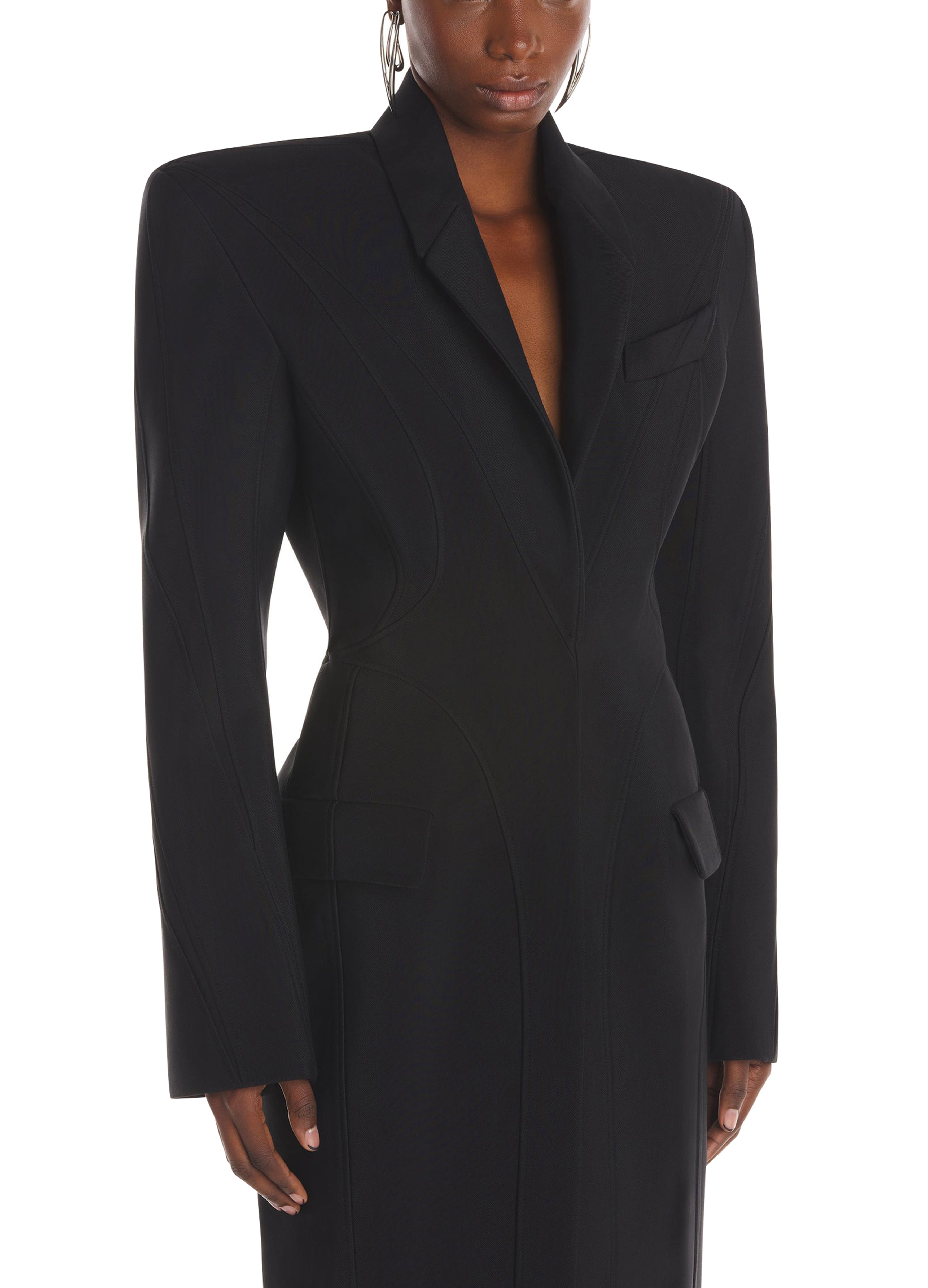 Mugler Long coat with broad shoulders