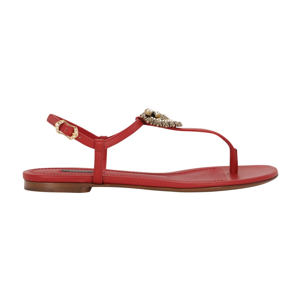 Dolce & Gabbana Nappa leather Devotion flip flops