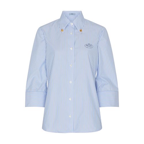 Prada Three-quarter-sleeve striped shirt