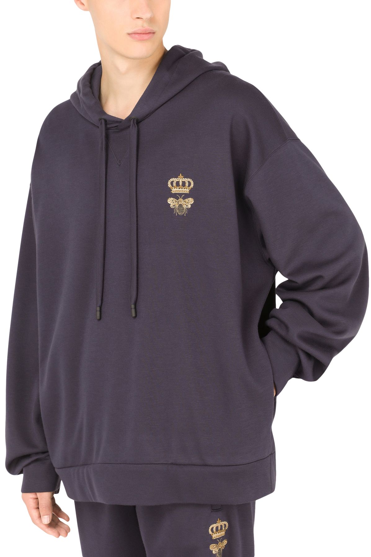 Dolce & Gabbana Jersey hoodie with embroidery