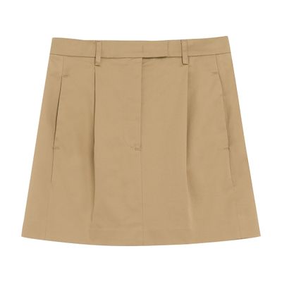  Cotton Gabardine Mini Skirt