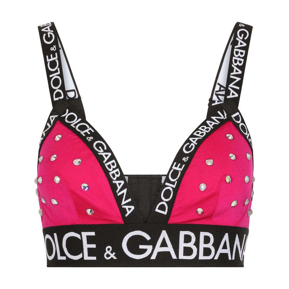 Dolce & Gabbana Rhinestones spandex triangle bra