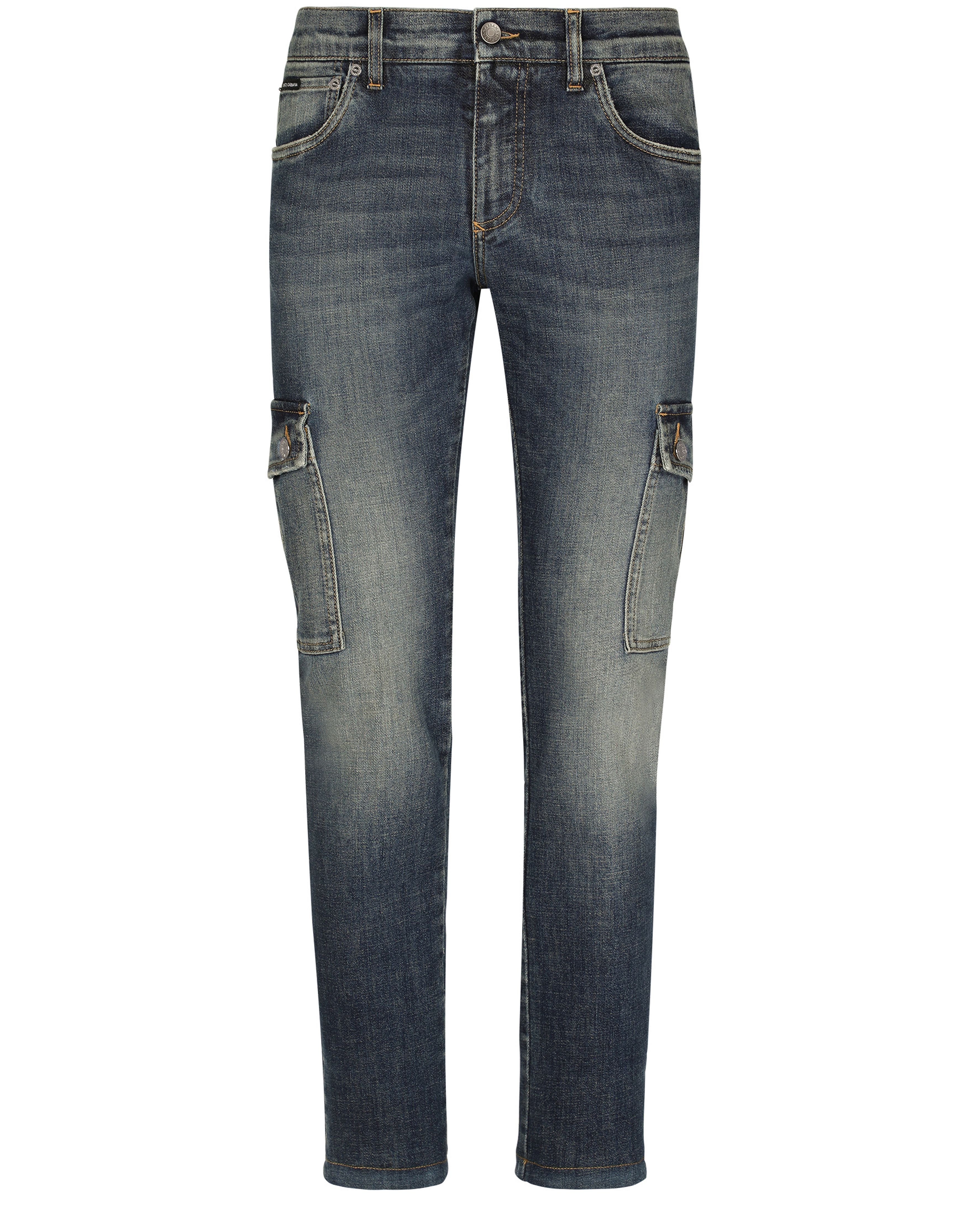 Dolce & Gabbana Blue wash skinny stretch cargo jeans