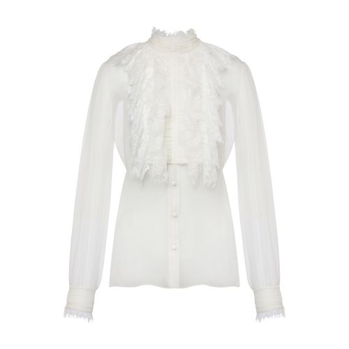 Alberta Ferretti Chiffon shirt with plastron