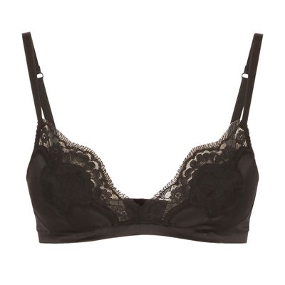 Dolce & Gabbana Soft-cup satin bra with lace detailing