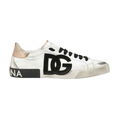 Dolce & Gabbana Portofino Vintage Calfskin Leather Sneakers