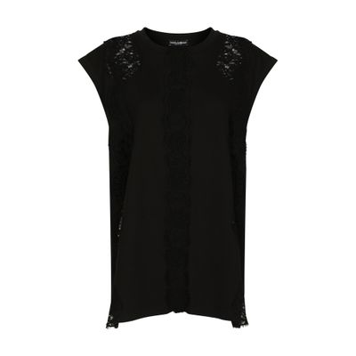 Dolce & Gabbana Jersey T-shirt with lace inserts