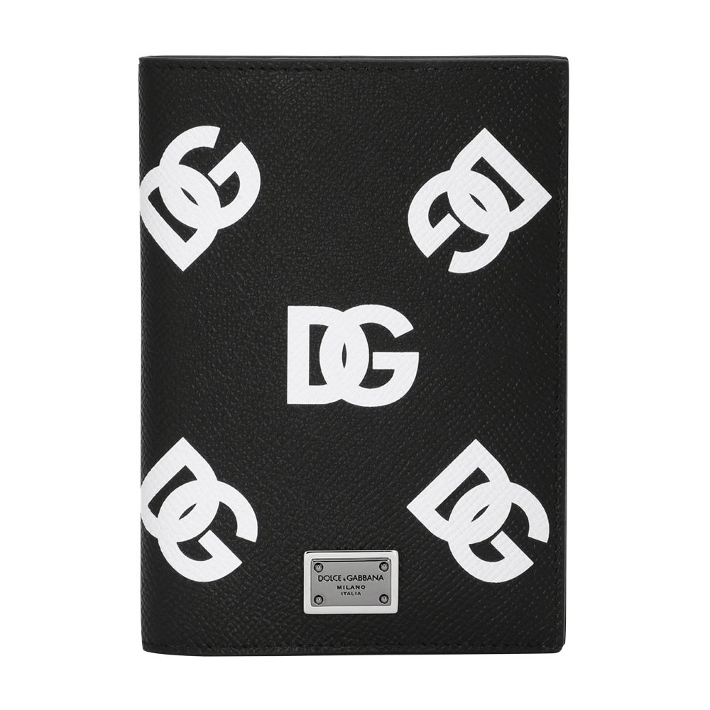 Dolce & Gabbana Calfskin passport case with all-over DG print