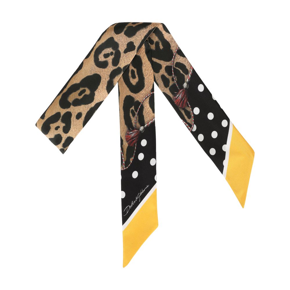 Dolce & Gabbana Leopard-print twill headscarf