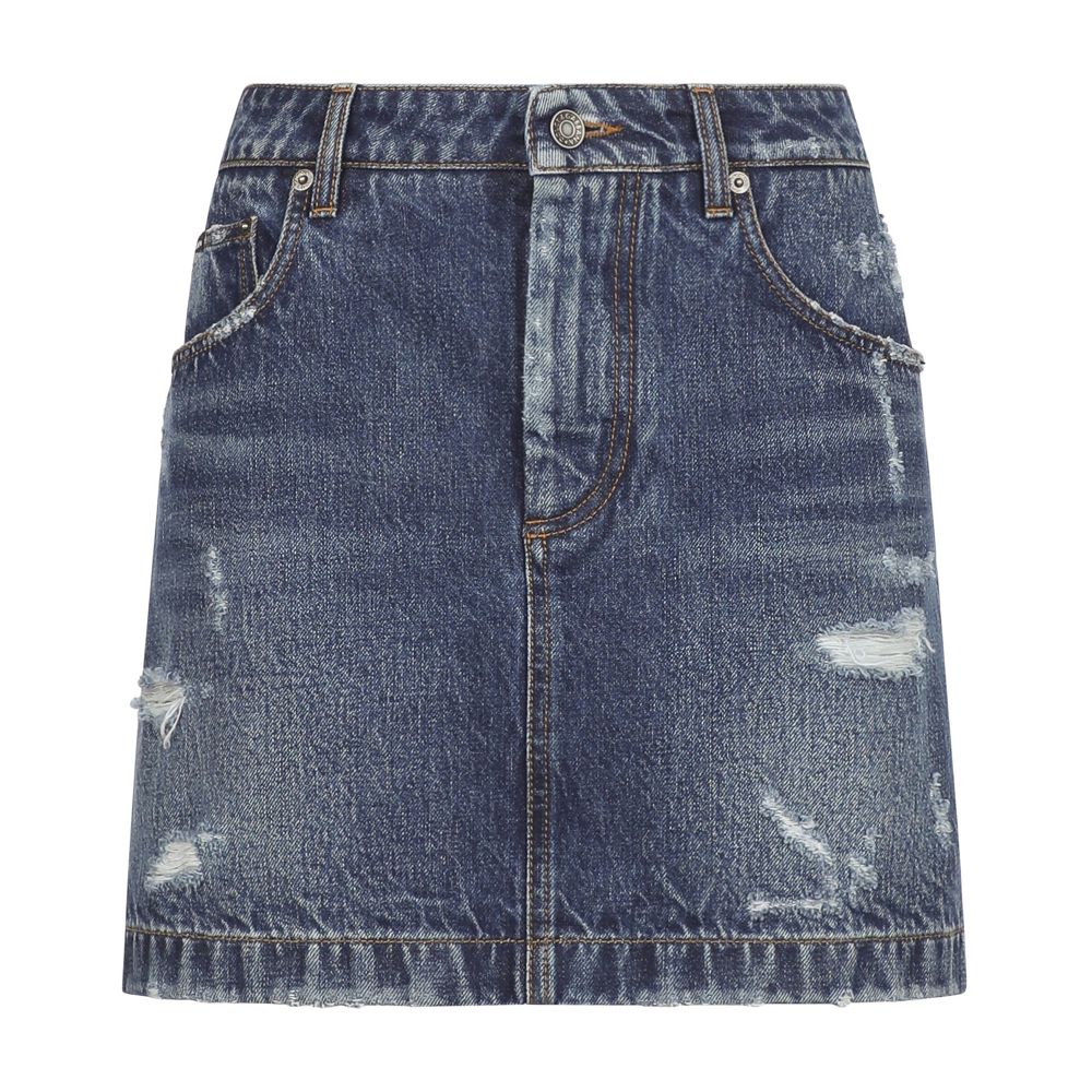 Dolce & Gabbana Denim mini skirt with rips