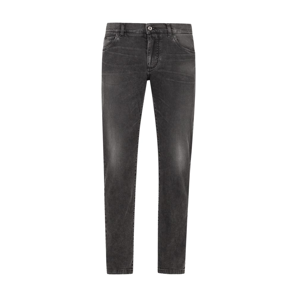 Dolce & Gabbana Gray wash slim-fit stretch jeans