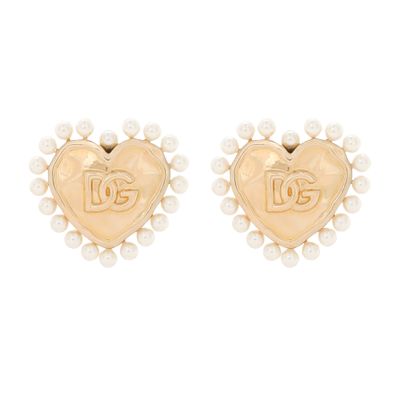 Dolce & Gabbana Heart earrings with beaded detailing