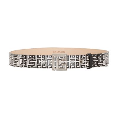 Balmain Embossed calfskin leather belt