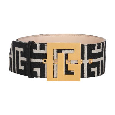 Balmain PB Belt wide jacquard belt