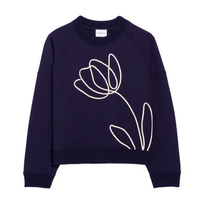  Sweatshirt with flower embroidery