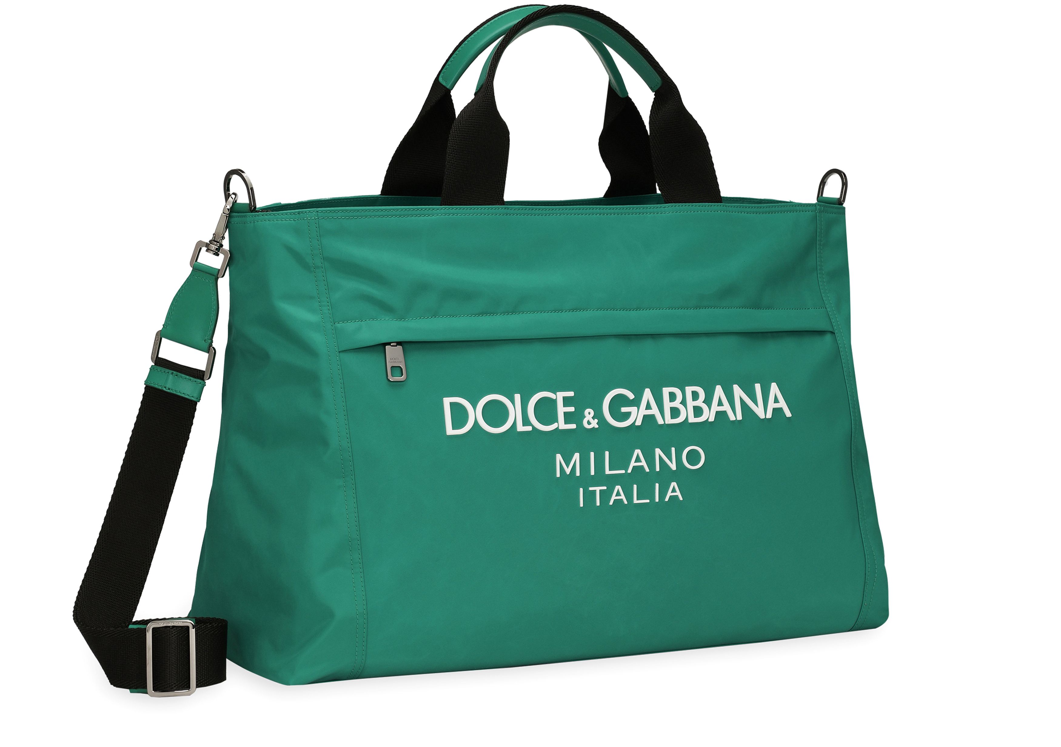 Dolce & Gabbana Nylon holdall with rubberized logo