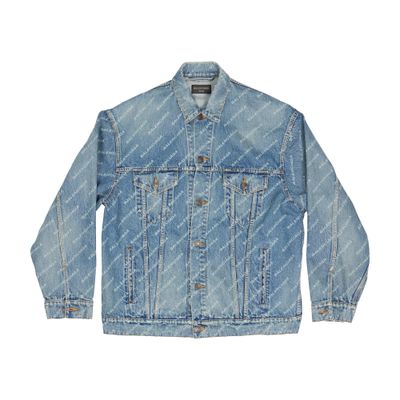 Balenciaga Denim jacket with all over logo