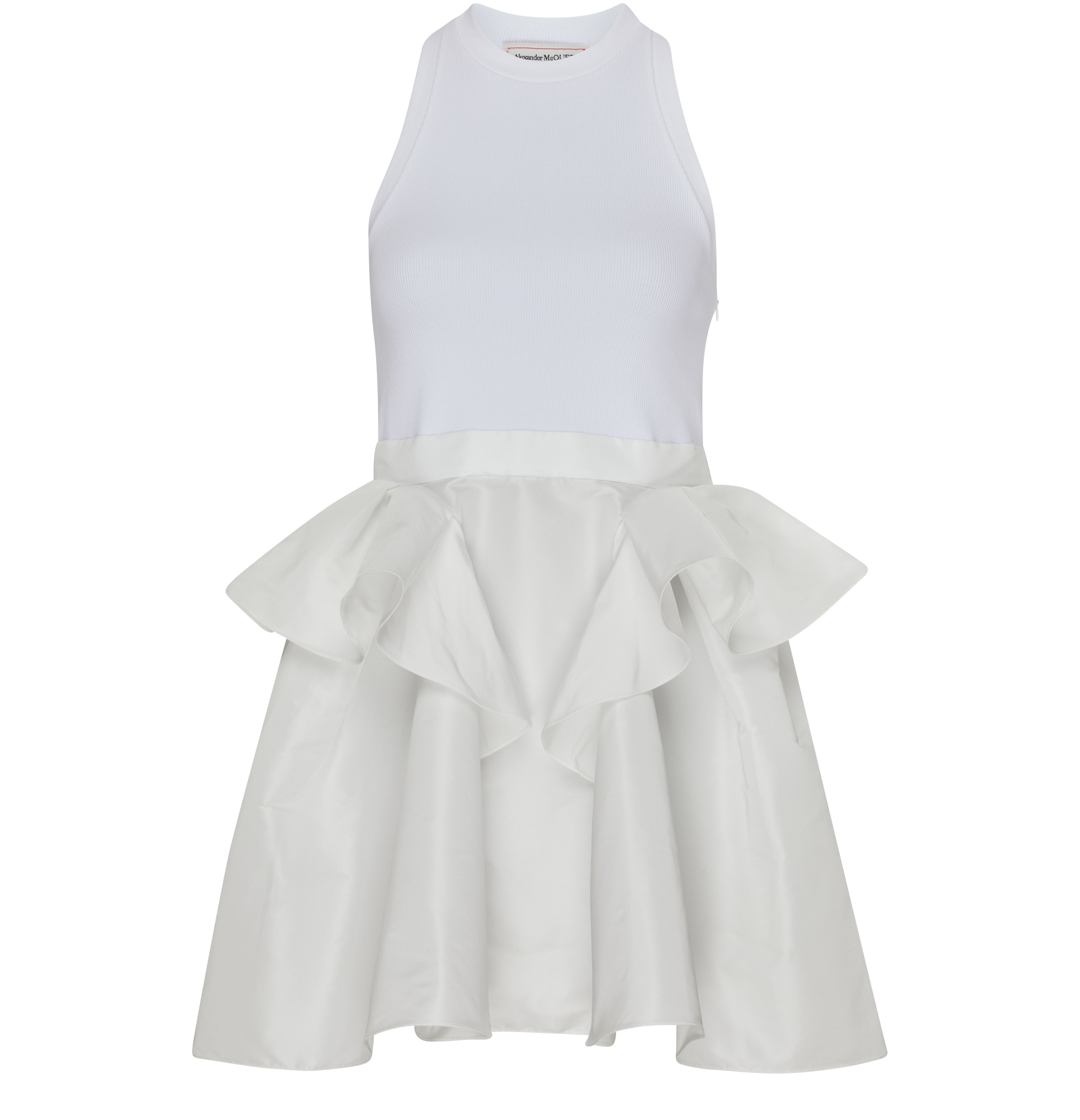 Alexander McQueen Short Ruffles Cotton Dress