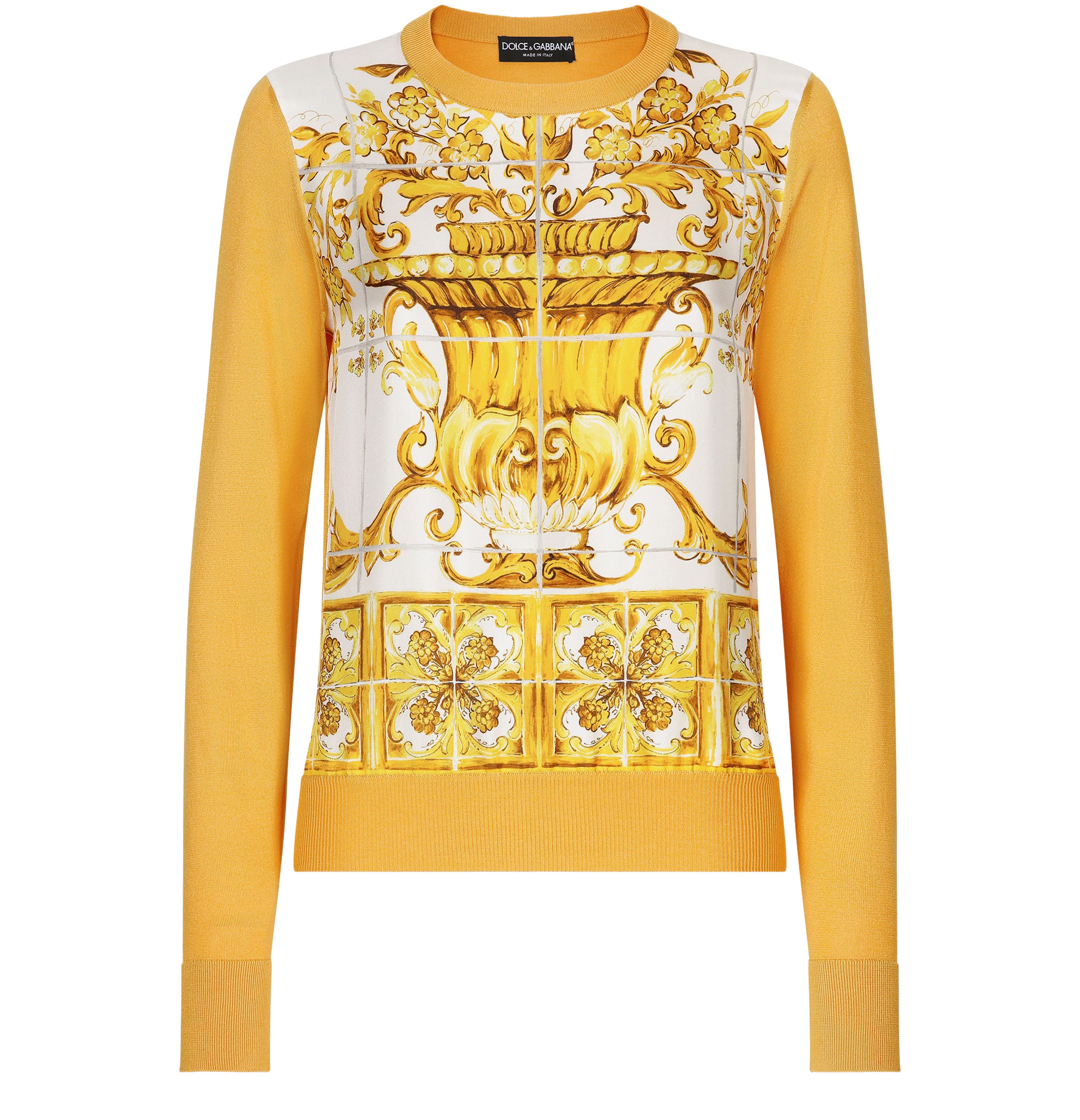 Dolce & Gabbana Sweater with majolica front panel