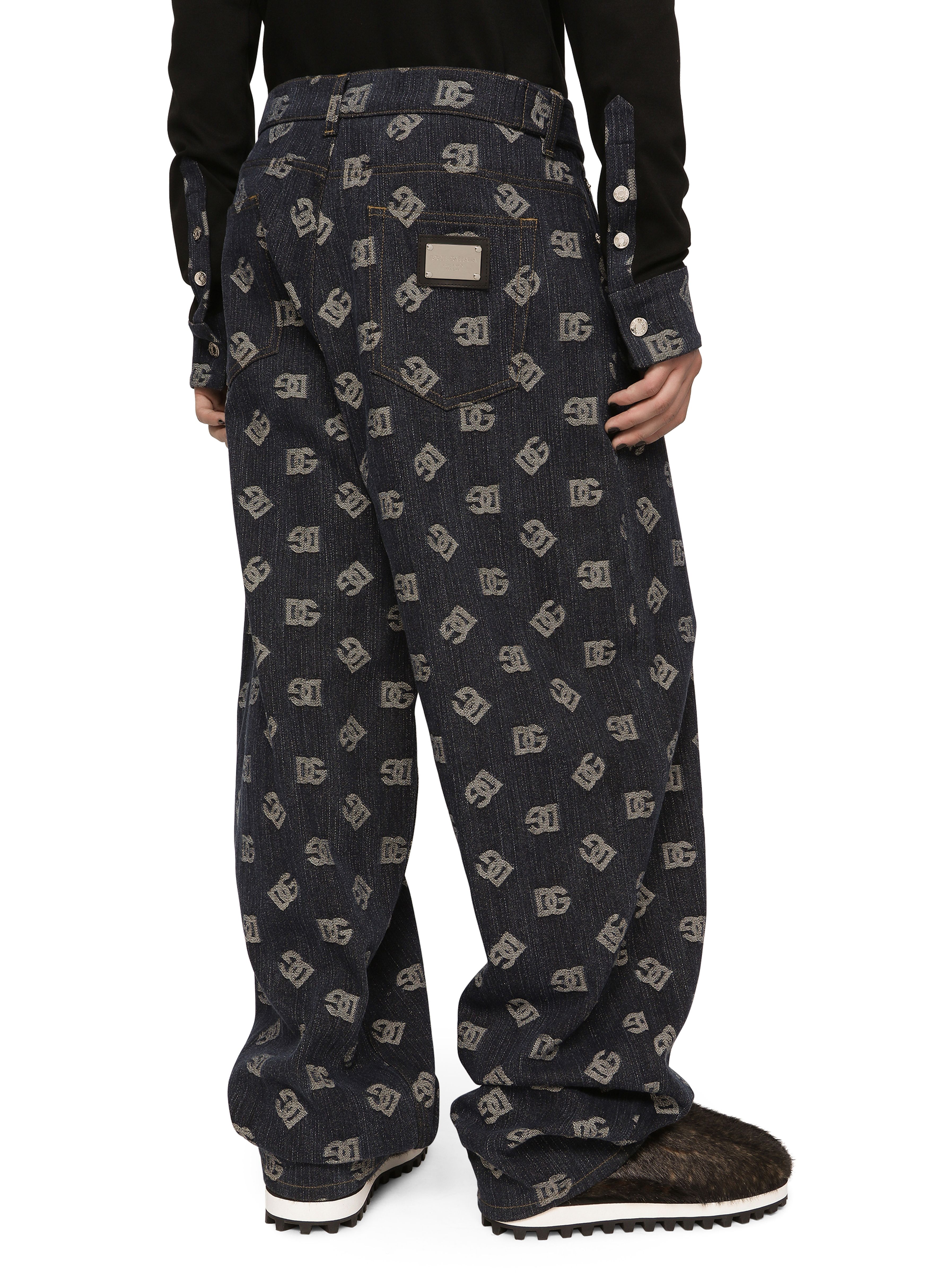 Dolce & Gabbana Stretch jacquard pants DG logo