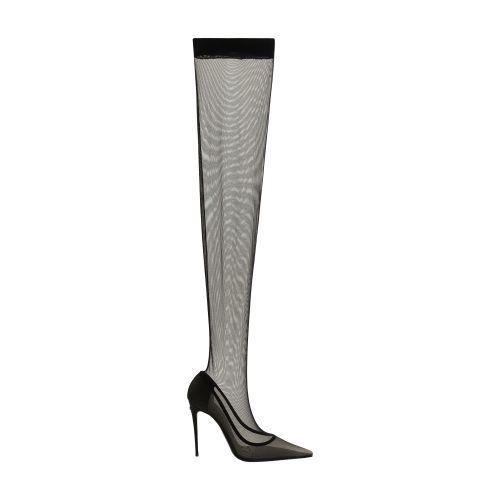 Dolce & Gabbana Stretch tulle thigh-high boots