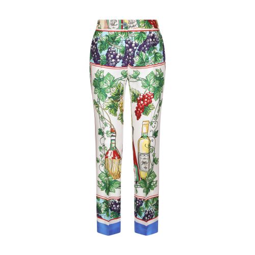 Dolce & Gabbana Wine-print twill pants