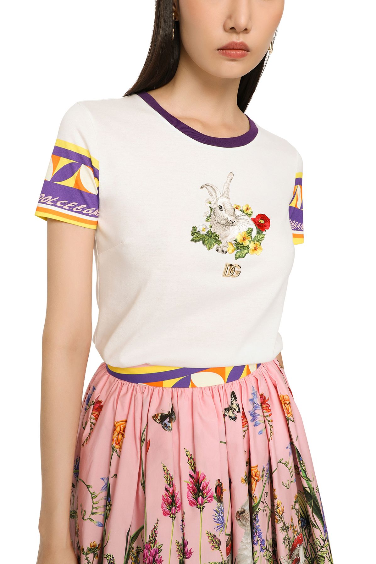 Dolce & Gabbana Printed cotton T-shirt with patch