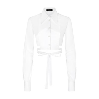 Dolce & Gabbana Criss-crossing laces cropped shirt