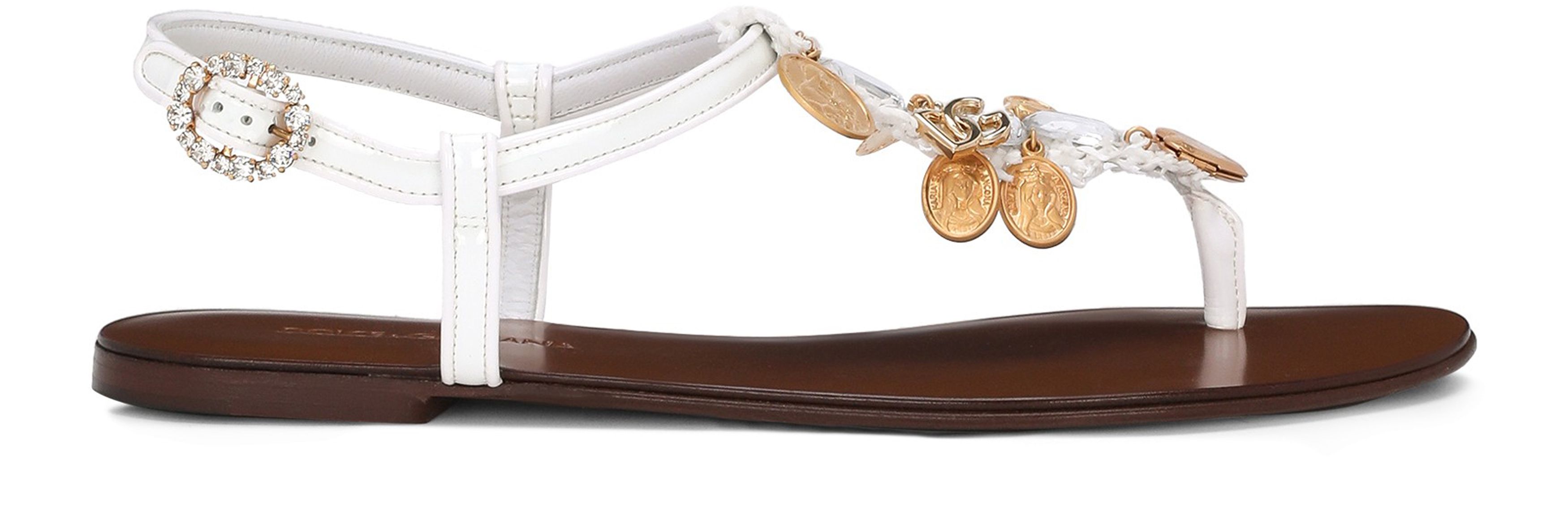 Dolce & Gabbana Raffia sandals with medallions
